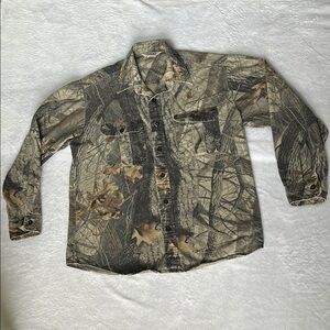 Vtg Walls Realtree‎ Camouflage Camo Hunting Long Sleeve Button Up Work Shirt L